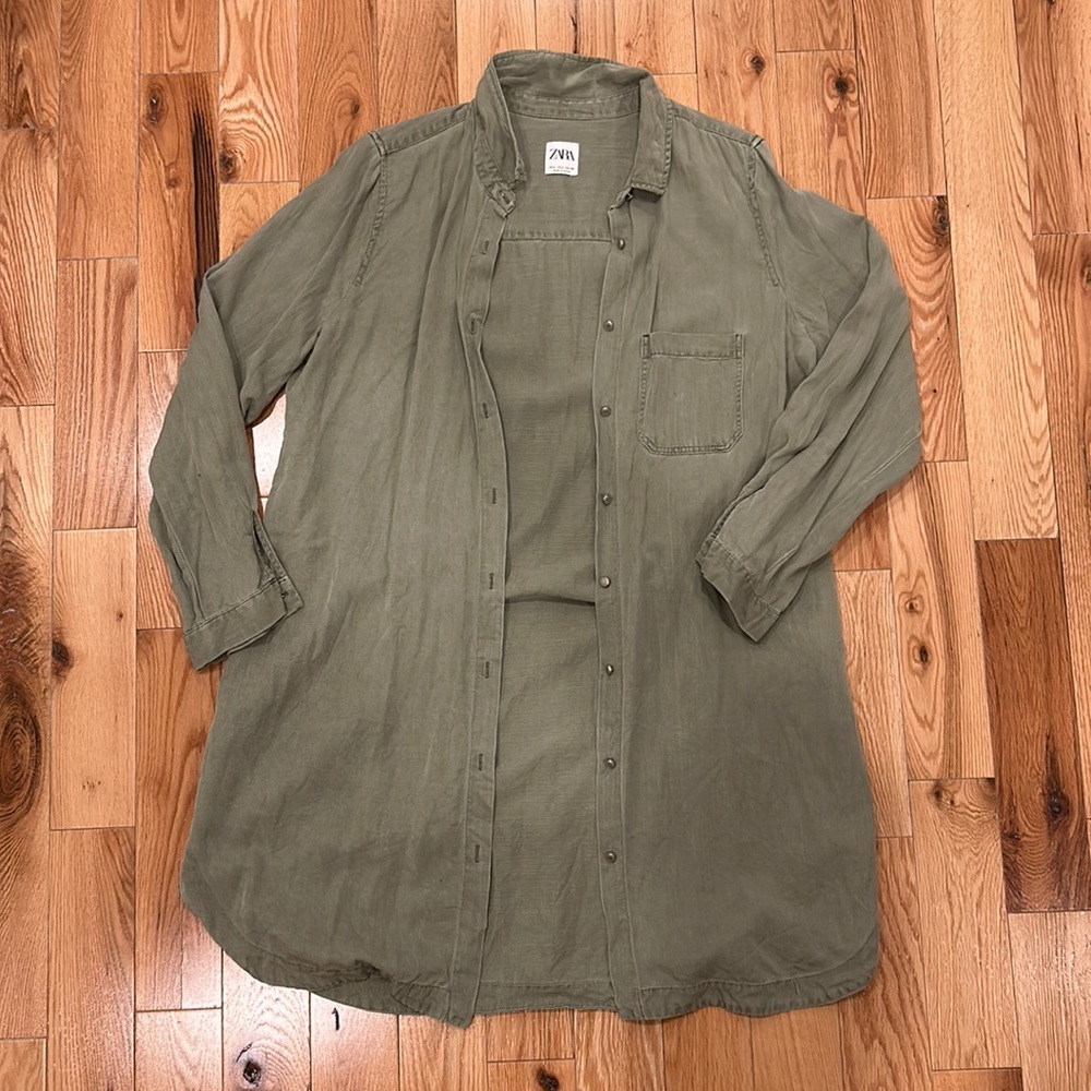 Zara long-sleeved linen top